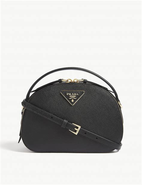 prada black leather body bag|prada saffiano leather odette bag.